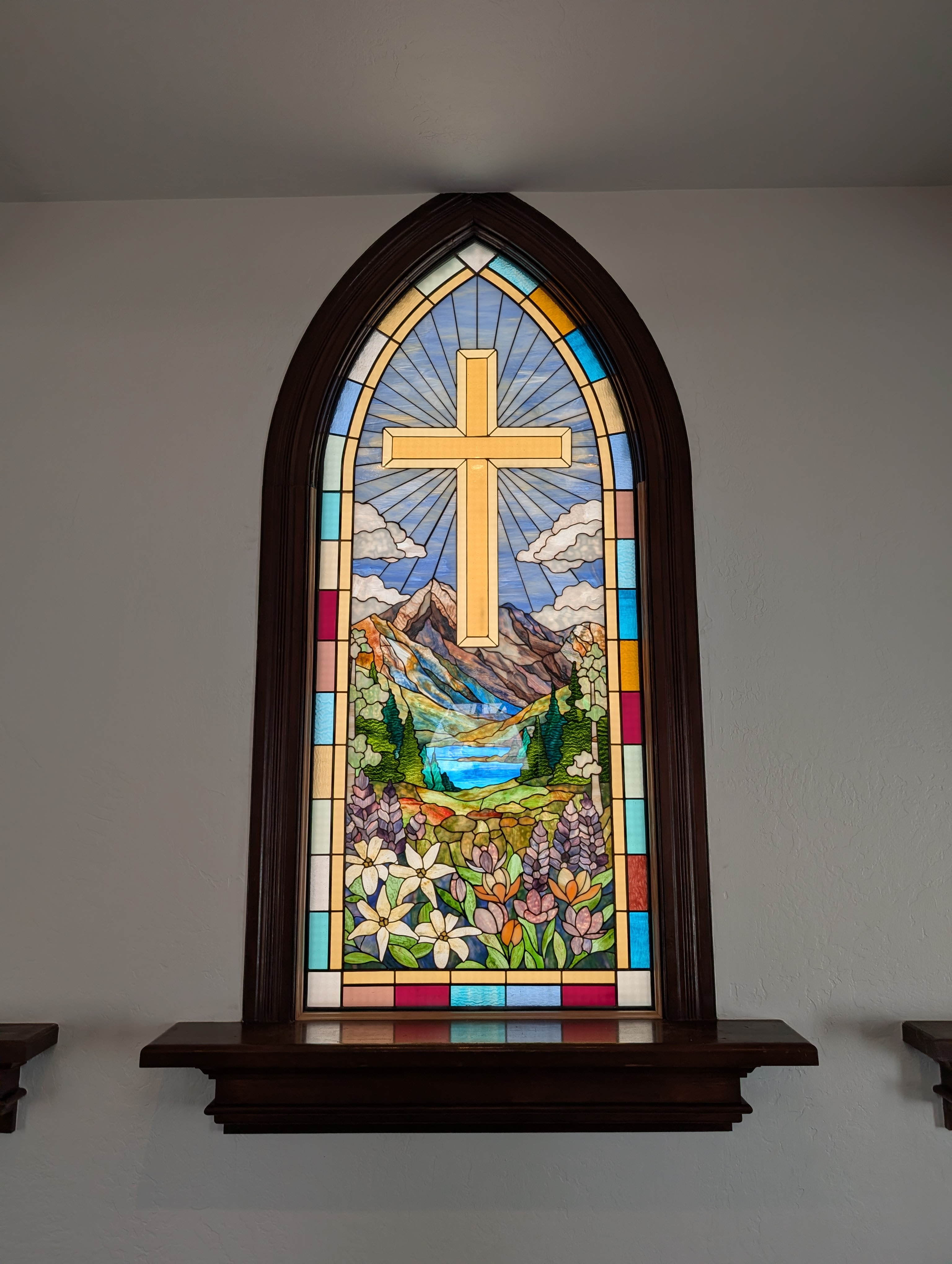 Stained glass interior window